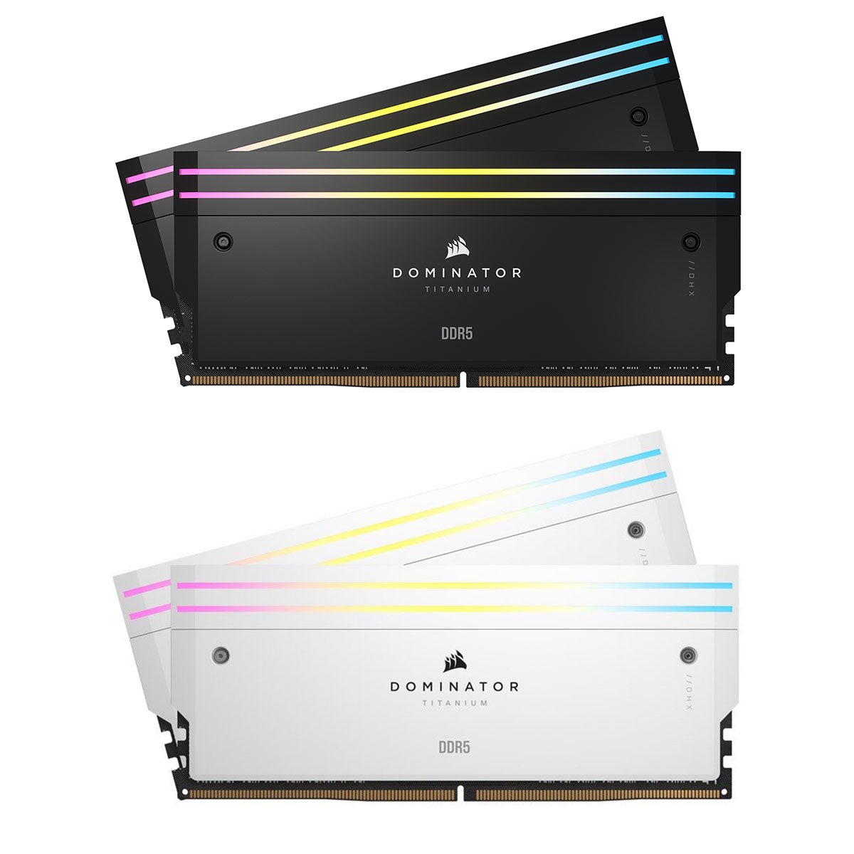Corsair Dominator Titanium RGB 32GB (2X16GB) DDR5 DRAM 6600MHz CL32 Intel XMP Memory (Black, White)