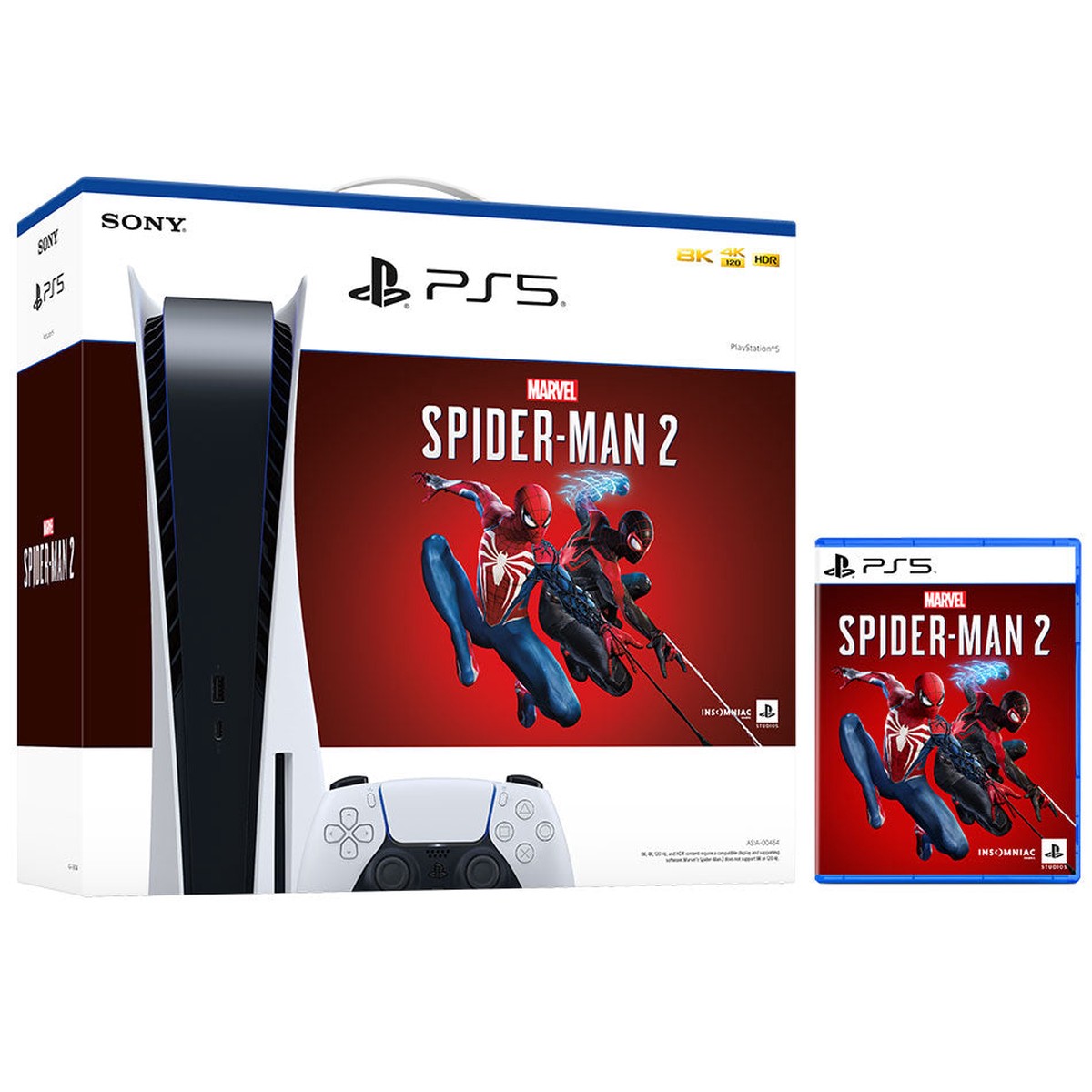 Sony Playstation PS5 Console Marvel Spider-Man 2 Standard Edition Bundle (Includes retail copy of Marvels Spiderman 2 PS5) (CFI-1218A 01)